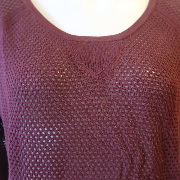 Womens Rag & Bone Plum Perforated Open Knit Sweater M * - Picture 3 of 9